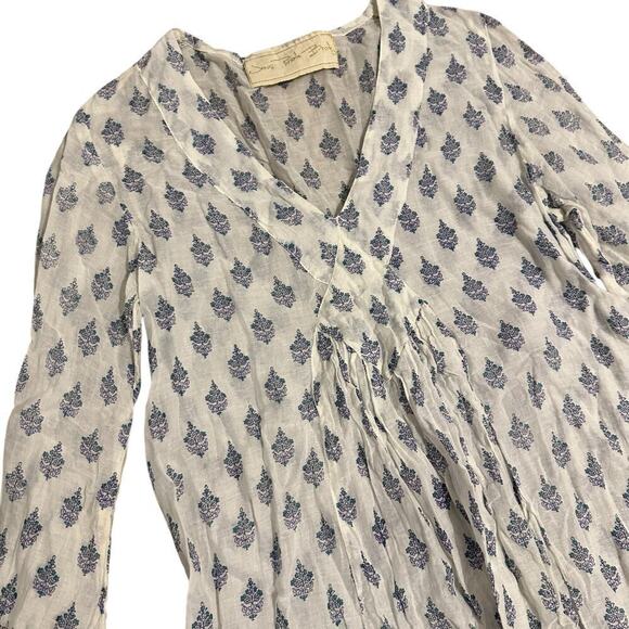 Jens pirate booty boho bell sleeve mini dress tunic top size small gypsy v neck - Picture 3 of 12